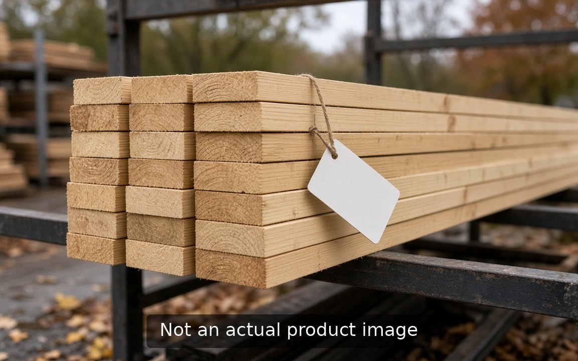 Bundle of boards with a blank price tag